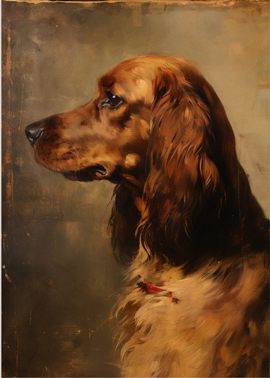 Vintage Dog Portrait, vintage wall art print