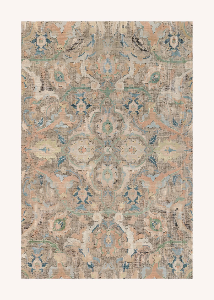 Vintage Garden Textile, eclectic wall art print