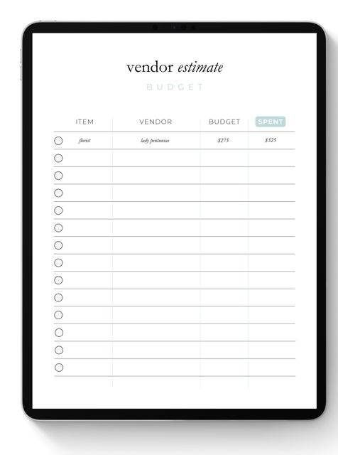 Wedding Blueprint Planner Budget Tracker
