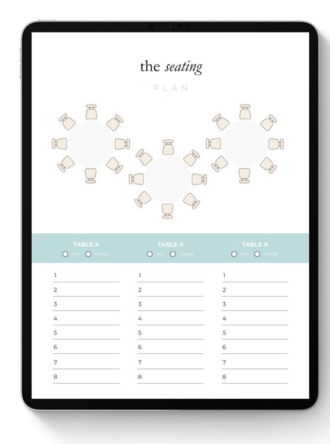 Wedding Blueprint Planner Guest & Seating