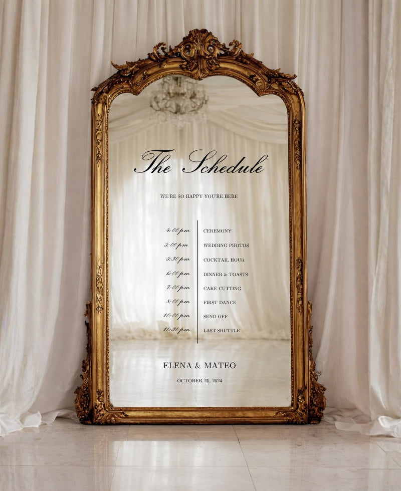 Wedding order of events sign